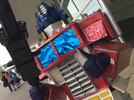 Classic Transformer Cosplay of optimus prime- in which you can make the basics of cosplay from cardboard from the ground up..